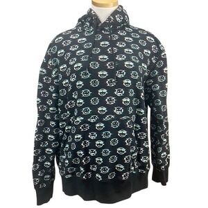 NEW WESC Hoodie Unisex (M/L) Mike Emoji Glitch AOP Graphic Skate Pocket Y2K Rave